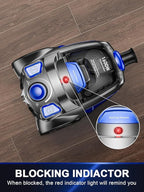 Canister Vacuum Cleaner, 32Kpa 1600W Bagless Vacuum Cleaner, Dust Full Indicator, H13 HEPA Filter, 3.7Qt Large Capacity, Lightweight Vac for Hard Floors, Carpet, Pet, Upholstery, Blue