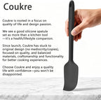 Coukre Silicone Spatula Set of 5,High Heat Resistant, Food Grade Silicone, Upgraded Extended Reinforced Handle,Dishwasher Safe, for Baking, Cooking (Pure Beige, Solid color)
