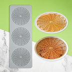 TUKE Tuile Molds Circular Grid Candy Mold Chocolate Candy 3D Hollow Leaf Silicone Mold, Sugar Craft Cake Decoration, Cupcake Top, Polymer Clay (Circular Grid_9.6x3.4x0.12 inch)
