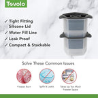 Tovolo Ice Cubes Mold Pack of 2 Large Craft Ice Molds for Whiskey Bourbon Cocktails, Easy Fill No Leak Silicone Ice Molds Gift for Him Stackable Dishwasher Safe BPA Free Heart Ice
