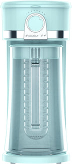 Studio 54 Retro Iced Tea Maker with Infuser, 3QT Glass Pitcher Electric Tea and Coffee Brewer, Adjustable Strength Cold Brew Maker for Iced Coffee, Iced Lattes, Sweet Tea & Fruit Infusions
