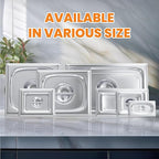 Hotel Pan Lids 6 Pack– Fits 1/2 Size Stainless Steel Steam Table Pans, Anti-Jam Food Pan Cover for Catering, Buffet Use, Kitchen Prep