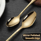 Lemeya Hammered Gold Silverware Set,20 Piece Modern Flatware Set Service for 4,Mirror Polished Stainless Steel Cutlery Set Utensil Set Tableware Set,Kitchen Knives Forks Spoons Set,Dishwasher Safe