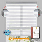 Persilux Cordless Zebra Blinds for Windows, Free-Stop Room Darkening Window Blinds (19" W x 72" H, White) Light Control for Day and Night, Privacy Protection Window Treatments Roller Shades for Home