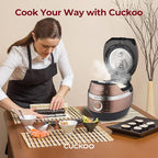 CUCKOO High Pressure Rice Cooker 10-Cup Uncooked / 20-Cup Cooked with Induction Heating Technology, Large Rice Maker with 16 Menu Options and Steam Plate, Voice Guide, Copper (CRP-JHR1009F)