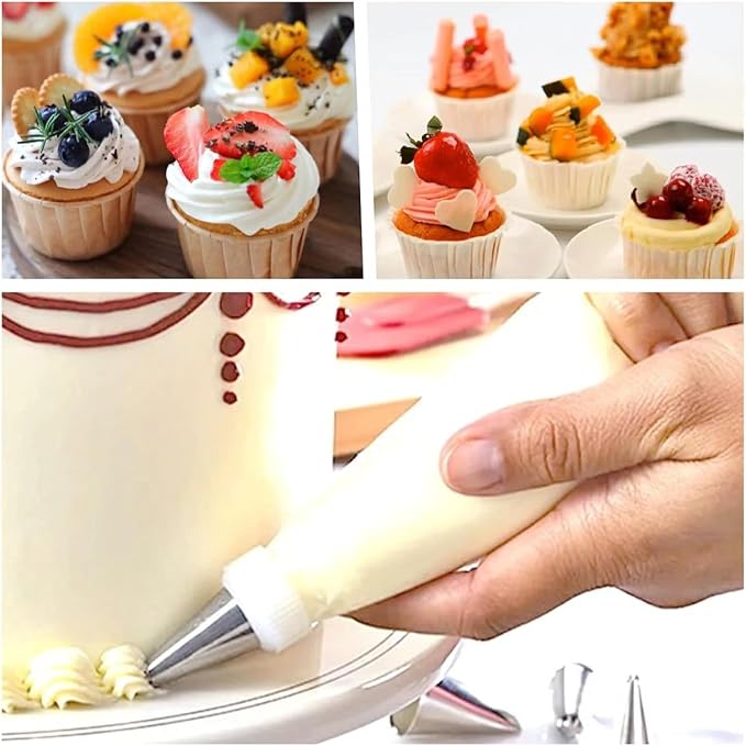 25 Inch Extra Large Piping Bags, AMBESTAR 200 Pieces Thick Disposable Anti Burst Icing Bags, Heavy Duty Icing Piping Bags Chocolate Royal Cupcake Cream Frosting Decorating Baking Supplies