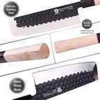 WILDMOK Left Handed 4pcs Knife Set GYUTO Sashimi Sushi Knife Sets for Left Handed, Fish Filleting Chef Knife for Kitchen German Steel Blade & Traditional Wooden Handle