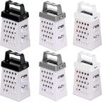 6 Pcs Mini Cheese Grater Professional Box Grater Stainless Steel Fine Coarse Handheld Slicer with 4 Sides Small Box Food Shredder Safe Zester