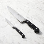 HENCKELS Classic Razor-Sharp 16-Piece Knife Block Set, Chef Knife, Bread Knife, Carving Fork and Knife, German Engineered Informed by 100+ Years of Mastery, Dark Brown Block