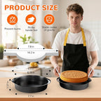 8 Inch Round Cake Pan with Handle, 3PCS Nonstick Cake Pans with 100 PCS Parchment Paper