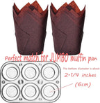 500 pcs Large size Brown Tulip Baking Cups 2-1/4"(Base diameter) x 4"(Wall height) Greaseproof paper baking cupcake Muffin liners