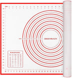 Extra Large Silicone Pastry Mat Extra Thick Non Stick Baking Mat with Measurement Fondant Mat, Counter Mat, Dough Rolling Mat, Oven Liner, Pie Crust Mat (20''(W) * 28''(L), Red)
