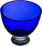 Barski Beautiful Handmade Glass Round Footed Bowl, Cobalt, 9.5" D (9.5 Inches Diameter), Made in Europe