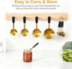 Measuring Cups and Spoons Set, R Gold Plated Stainless Steel 10 Piece for Cooking and Baking (5 Cups + 5 Spoons Gold)