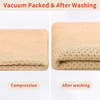 Homaxy 100% Cotton Waffle Weave Kitchen Dish Towels, Ultra Soft Absorbent Quick Drying Cleaning Towel, 13 x 28 Inches, 4-Pack, Apricot