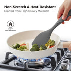 Kitchen Mama WaltzGrip Platinum Silicone Scraping Spatula: Heat Resistant, Seamless, Non Stick for Frying Pan Cookware, Safe, Flexible Bowl Scraper - Ideal for Mixing, Baking, Stirring (Metal Gray)