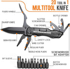 Bonus Dad Gifts, Multitool Knife, Bonus Dad Christmas Practical Gifts, Bonus-Dad Fathers Day Birthday Gift, Gift for Camping, Hiking, Fishing, 20 in 1 Multitool