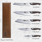 HOSHANHO Knife Set with Magnetic Knife Holder, 6 Pieces Japanese High Carbon Stainless Steel Kitchen Knife Sets, Ultra Sharp Professional Chef Knives Sets