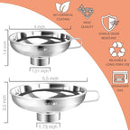 Anaeat Stainless Steel Canning Funnel with Handle for Wide and Regular Jars & Canning Jars, Wide-Mouth Funnels Excellent for Transferring Liquid and Dry Ingredients, Large Solids, Oil, Beans & Jams