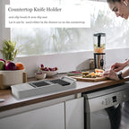 Knife Holder, In Drawer Knife Block Holder with Expandable Cutlery Tray Kitchen Drawer Organizer Insert-Holds 11 Knives for Save Space & Kitchen Safety (Drawer knife holder, Plastic)