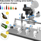 Smasener Wine Bottle Cutter,Glass Bottle Cutter Set, Wine Bottle Cutter Tools, Curved Glass Cutting Tool for Round and Square Bottles, [Stainless Steel 420]Bottle DIY Craft Kit