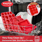 Walfos Silicone Mini Loaf Pans, Non-Stick Mini Bread Pans, 9 Cavities Silicone Bread Baking Mold, Perfect for Mini Loaf, Cake, Bread and Meatloaf, Food Grade & BPA Free, Set of 2
