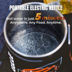 Electric Kettle, 120V Portable Water Boiler for Coffee & Tea, 304 Stainless Steel Mini Tea Kettle, 500W Fast Boiling Water with Auto Shut-Off, Camping & Travel Essentials