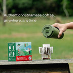 Conihat Drip Coffee Bags - Vietnamese Premium Arabica & Robusta Blend, Medium Roast, Chocolate & Fruity Notes, Smooth & Balanced, Perfect for Office, Traveling & Camping, Single Serve Pour Over Filter Bags, Single Origin, 7 Servings