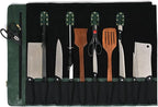 Leather Knife Roll Storage Bag, Elastic and Expandable 10 Pockets, Adjustable/Detachable Shoulder Strap, Travel-Friendly Chef Knife Case (Copper, Leather)