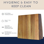 Magnetic Knife Holder, Acacia Wood Double-Sided Magnetic Knife Block - Knife Stand - Strong Magnets - Universal Size - Minimalist Modern Style by BAASK