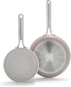GreenPan Nova 8” & 10” 2 Piece Frying Pan Skillet Set, Oprah’s Favorite Things 2024, Induction Suitable PFAS-Free Nontoxic Ceramic Nonstick, Dishwasher & Oven Safe, Quick Even Heating, Clay