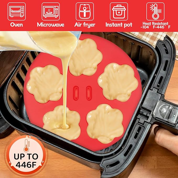 2 pieces Silicone Air Fryer Muffin Pan Egg Bite Mold for Oven Baking,Mini Muffin Tins Cups Cake Tray for Air Fryer Liners Basket Instant Pot Accessories Baking Muffin Cakes Pancake Quiche