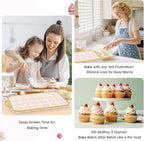 Silicone Mini Muffin Pan With Metal Reinforced Frame - 24 Cups Durable Silicone Cupcake Pan for Muffin, Cupcakes, BPA Free and Dishwasher Safe - 2 Piece Light Yellow