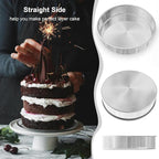 8 Inch Round Cake Pans Set of 3, Nonstick Stainless Steel Baking Pans Set with 100PCS Parchment Papers, Durable Birthday Christmas Circle Layer Cake Pans, Cake Pans Sets for Baking, Dishwasher Safe