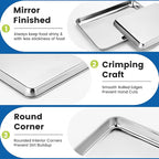 6 Pack Stainless Steel Baking Sheet Pans, 10.5" L × 8" W × 1" H Cookie Sheets for Toaster Oven, Rust-Resistant, Dishwasher Safe