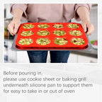 12 Cups Silicone Muffin Pan - Nonstick Cupcake Pan 1 Pack Regular Size Silicone Mold for Baking