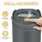 2 - in - 1 Soup Thermo for Hot Food 14oz with Snack Box Container Leak Proof Insulated Lunch Container Kids and Adults Stainless Steel Double Wall Vacuum Wide-mouth Thermal with Spoon and Handle