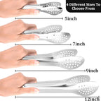XEVOM Serving Tongs, 8 Pack, 7 Inch, Stainless Steel, Silver, Buffet Tongs