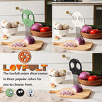 Stainless Steel Onion Cutter – Multi-Function Vegetable Cutter & Herb Stripper for Avocados, Eggs, Tomatoes, Potatoes (Green)