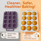 2 Pack Regular Muffin Pan - 12 Cup Silicone Muffin Pan for Baking with Metal Reinforced Frame - Regular Size Cupcake Pan, BPA Free Silicone Muffin Tray - Oven & Dishwasher Safe - Cream