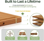 Wood Cutting Board, Carbonized Bamboo Cutting Boards Set With Smooth Surface & Easy Storage For Busy Kitchens, Ideal Charcuterie & Chopping, Durable, Knife-Friendly (4Pcs)