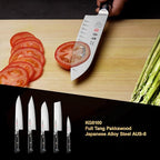 7 Inch Santoku Knife, Japan AUS-8 Alloy Steel Japanese Knife with Full-Tang Black Pakkawood Handle, Vegetable Chopping Knife with Premium Gift Box (Classic Series)