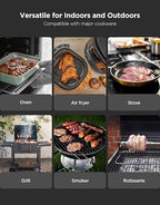 GoveeLife Bluetooth Wireless Meat Thermometer with Digital Standalone LCD Base, WiFi Unlimited Range, ±1.8℉ Accuracy, Food Grade Internal Ambient Sensor Probes for Kitchen, BBQ, Grill, Oven, Smoker