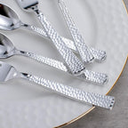 KIRE 400PCS Silver Plastic Forks and Spoons Disposable-Heavy Duty Plastic Silverware Set Silver Spoons and Forks-200 Forks and Spoon for Parties/Birthday/Wedding for Christmas