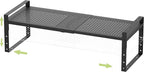 Expandable Stackable Aadjustable Shoe Rack Pantry Shelf for Kitchen Cabinets Counter Shelves Countertop Cupboard Storage Solution,Sturdy Heavy-Duty Metal Construction(1Pack/Black/Large)