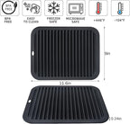 Silicone Trivets for Hot Pots and Pans, 3 Pack Heat Resistant Pot Holders for Kitchen Large Silicone Trivet Mat for Hot Dishes, Black Hot Pads for Kitchen Counter, Hot Mats Spoon Rest, 9 * 12 Inches
