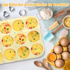 Palksky Silicone Egg Bite Molds, 2Pack 12-Cavity Muffin Pan for Baking, Tarts, Nonstick Cupcake Pan