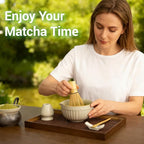 Matcha Whisk Set, Japanese Tea Ceremony Kit, 18oz Spout Bowl, Bamboo Whisk Scoop, Ceramic Holder Sifter Towel,7 pcs Matcha Tea Kit for Matcha Lovers, Christmas, Birthday Gift(White)