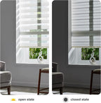 Persilux Cordless Zebra Blinds for Windows Free-Stop Roller Windows Shades (31" W X 72" H, Cream) Dual Layer Light Control for Day and Night, Light Filtering Sheer Shades for Home, Easy to Install