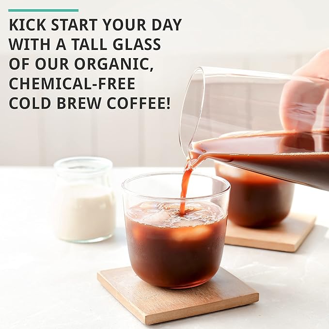 Cold Brew Organic Coarse Ground Flavored Coffee, Chocolate Mocha Flavor, Dark Roast, Colombian Supremo, Coarse Grind for Cold Brew Coffee & French Press, 1 LB